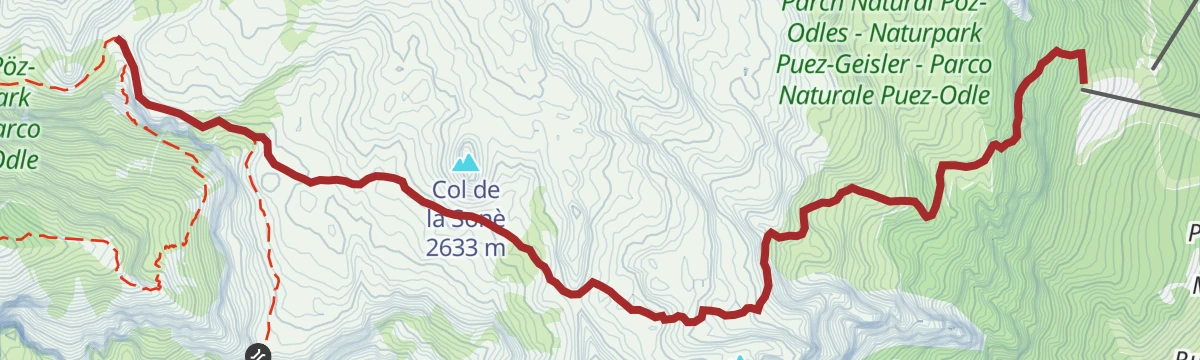 Route map: From La Villa to the Puez Nature Park – UNESCO World Heritage